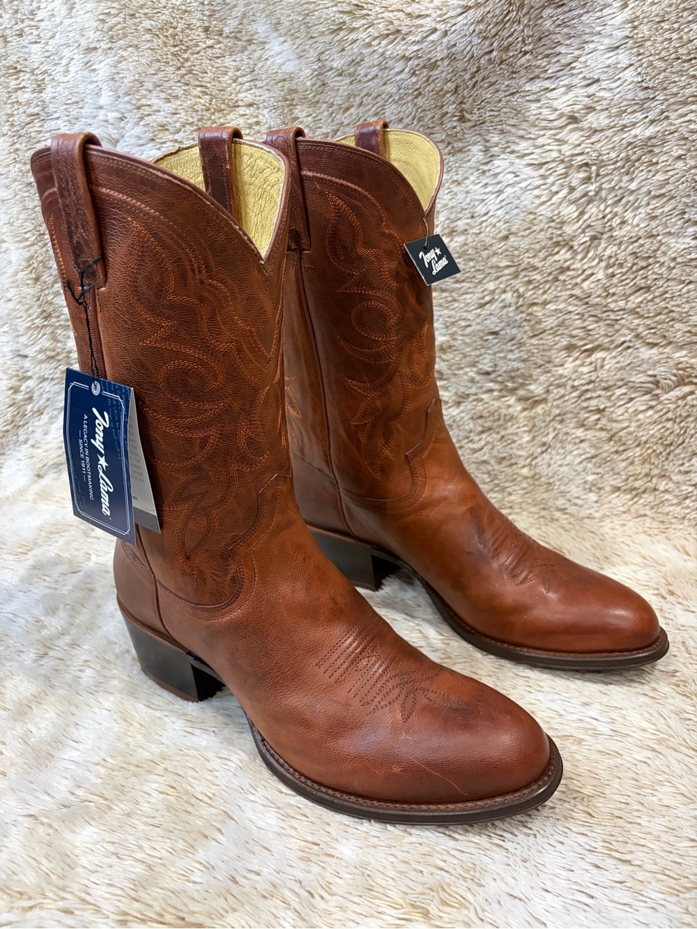 Tony Lama Marco Size 13D Brown Leather Western Cowboy Boots